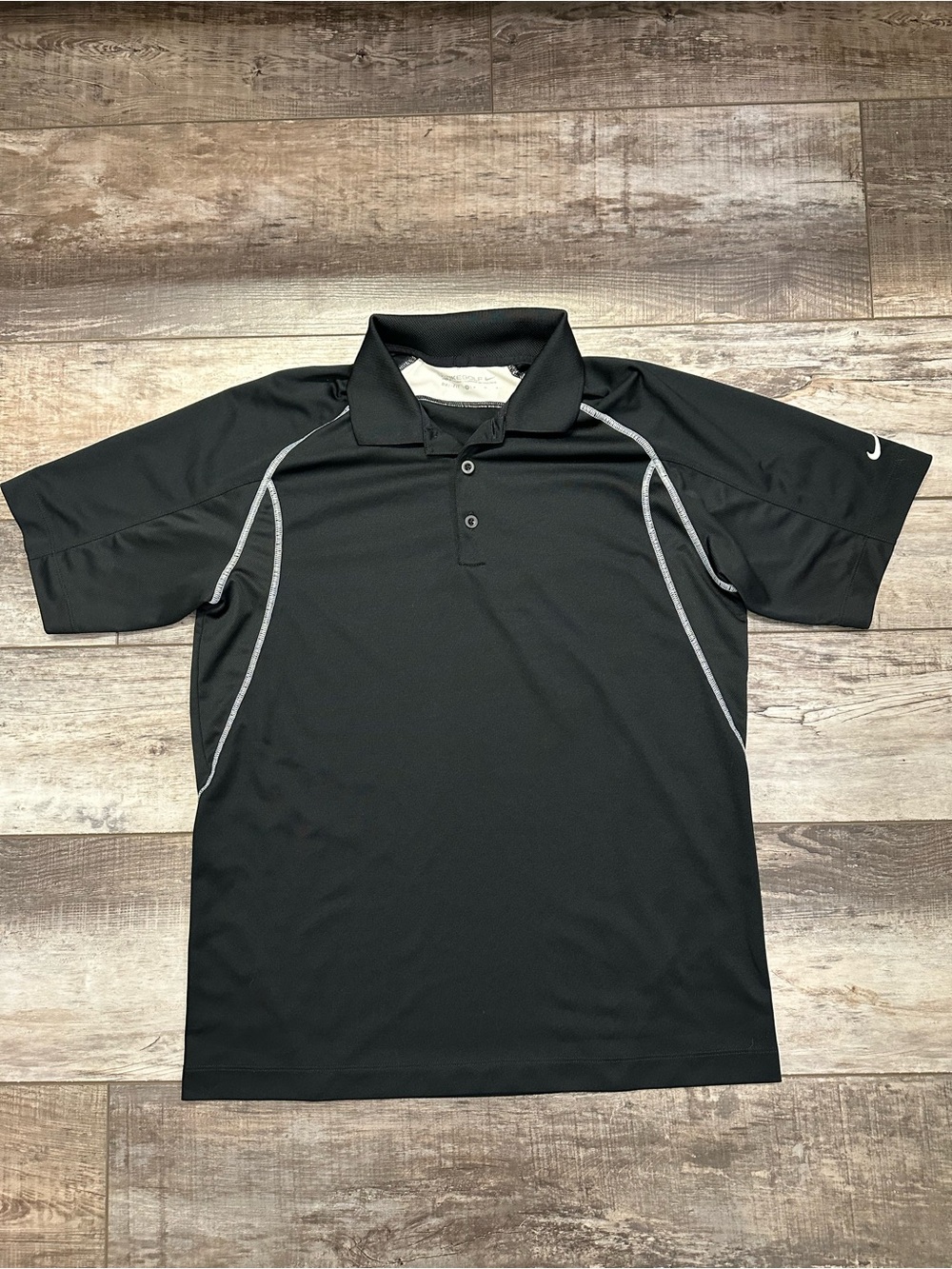 Men's Nike Golf Black Polo Shirt with Contrast Piping